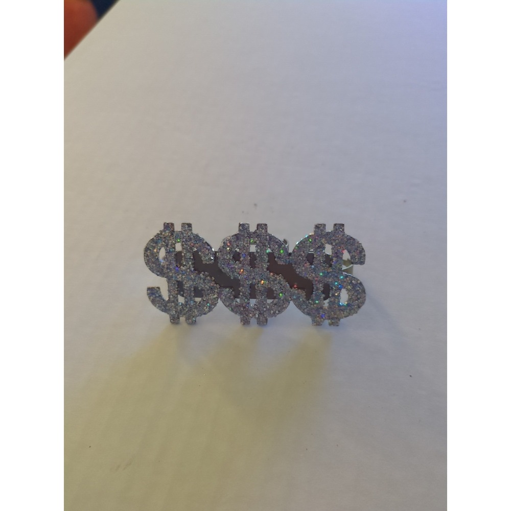 Dollar Sign Hip Hop Three‎ Finger Ring Money $$$ Bling Pimp Baller Halloween
